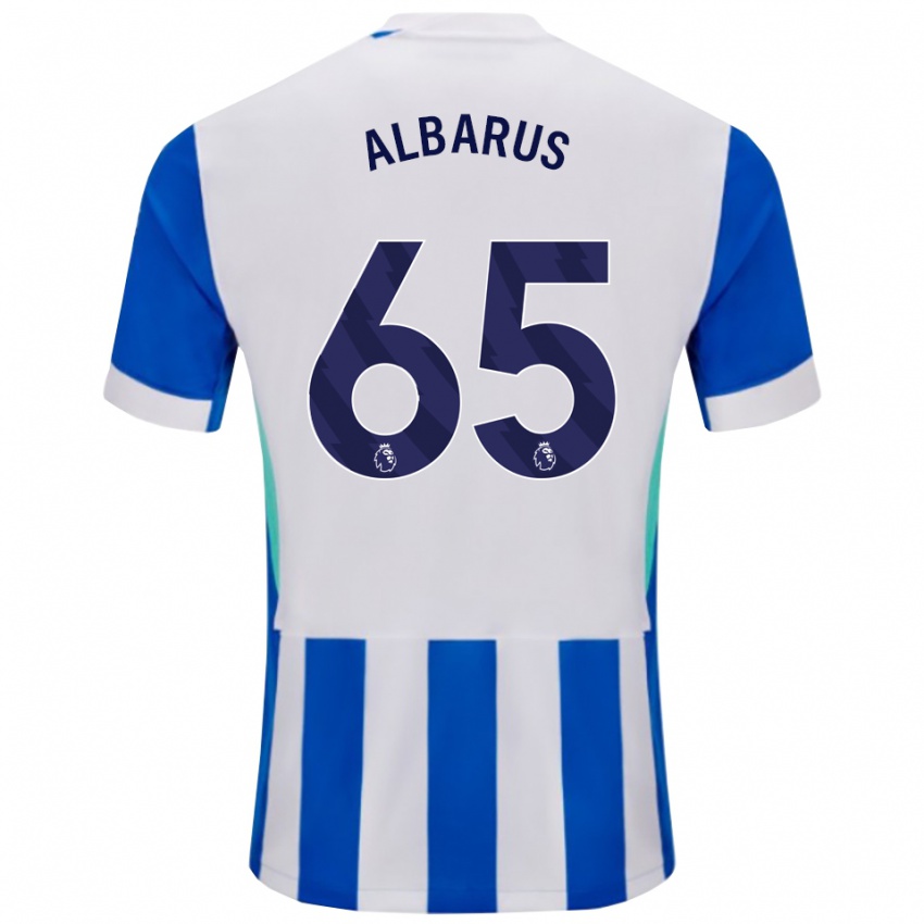 ילדים זאן אלבארוס #65 כחול לבן ג'רזי ביתית 2025/26 חולצה קצרה