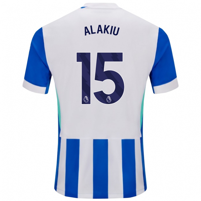 ילדים Isaiah Alakiu #15 כחול לבן ג'רזי ביתית 2025/26 חולצה קצרה