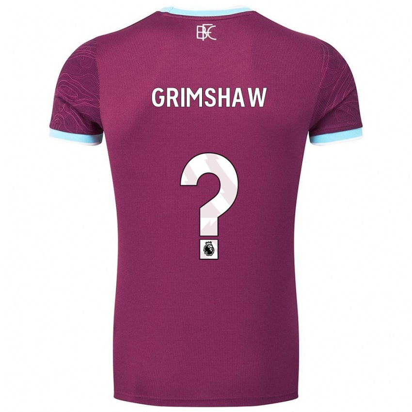 ילדים Harry Grimshaw #0 בורדו תכלת ג'רזי ביתית 2025/26 חולצה קצרה