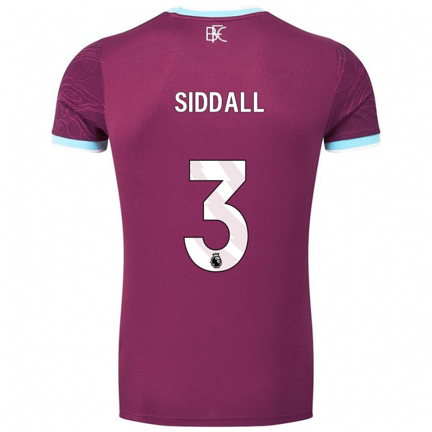 ילדים Emma Siddall #3 בורדו תכלת ג'רזי ביתית 2025/26 חולצה קצרה