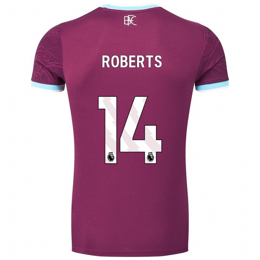 ילדים קונור רוברטס #14 בורדו תכלת ג'רזי ביתית 2025/26 חולצה קצרה
