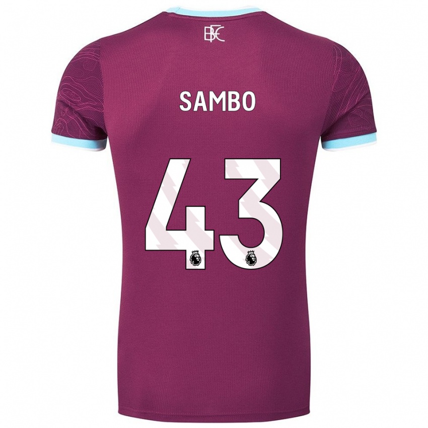 ילדים Shurandy Sambo #43 בורדו תכלת ג'רזי ביתית 2025/26 חולצה קצרה