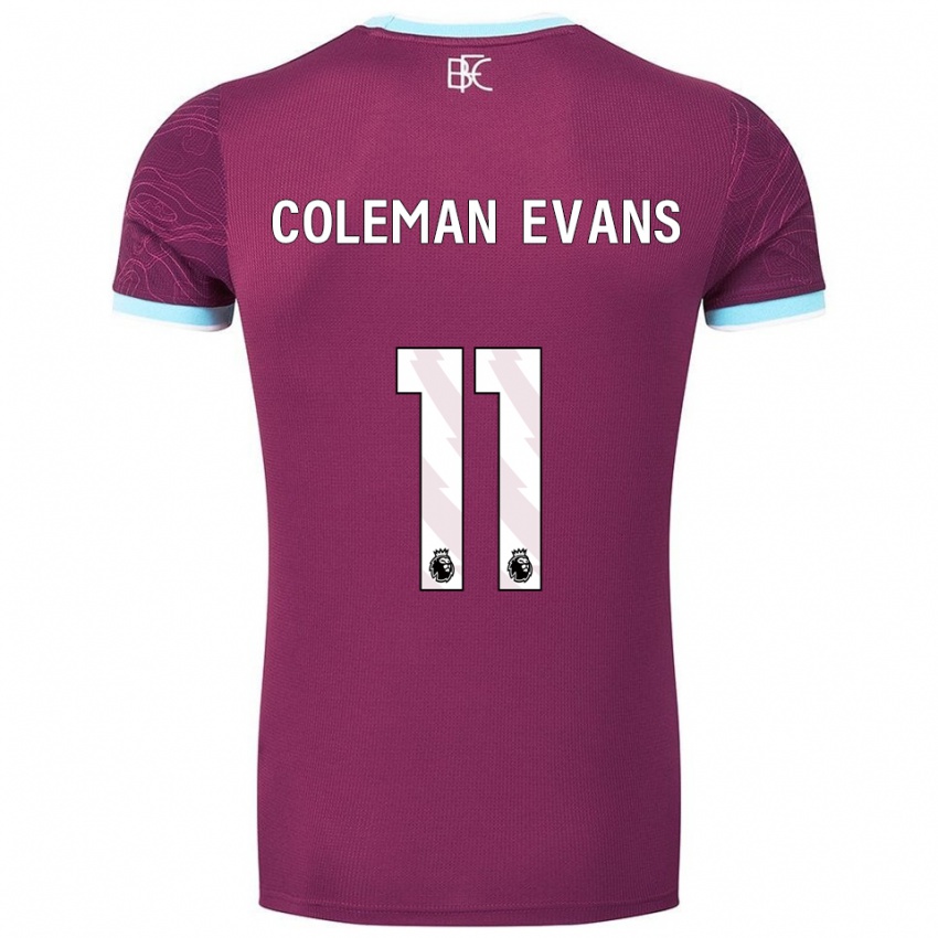 ילדים אמאיה קולמן-אוונס #11 בורדו תכלת ג'רזי ביתית 2025/26 חולצה קצרה