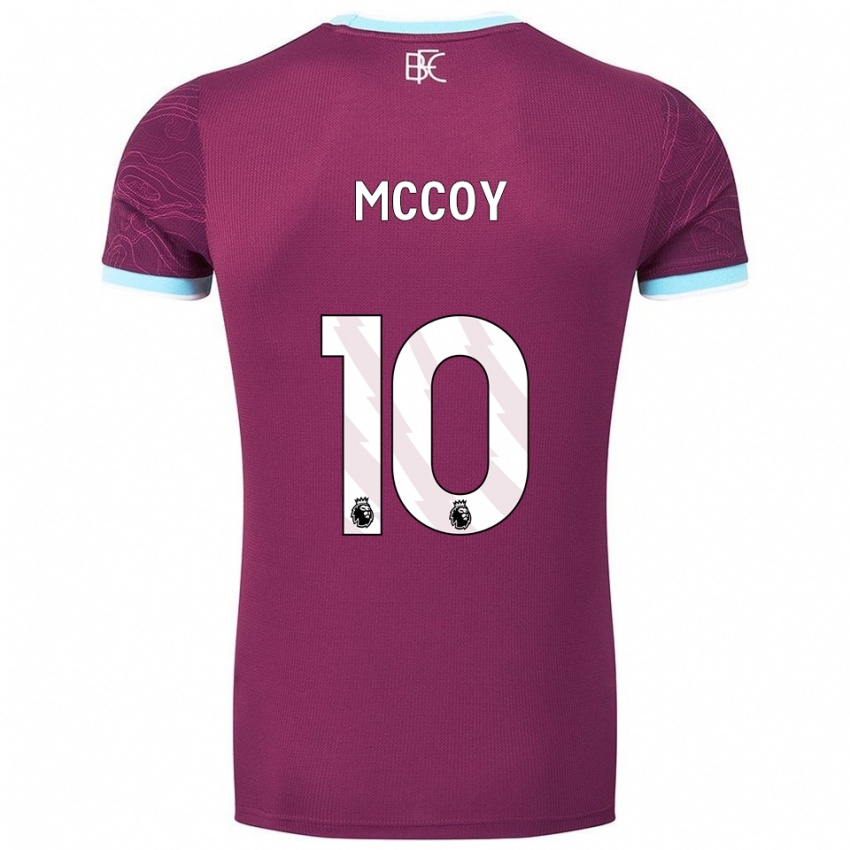 ילדים Adam Mccoy #10 בורדו תכלת ג'רזי ביתית 2025/26 חולצה קצרה