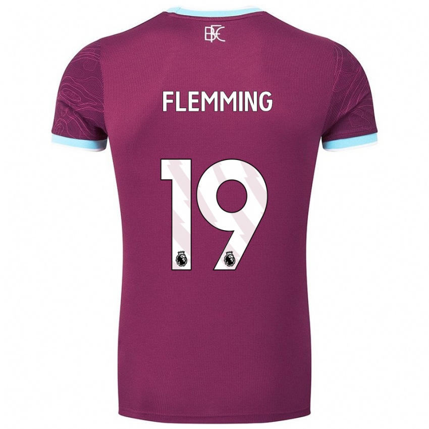 ילדים זיאן פלמינג #19 בורדו תכלת ג'רזי ביתית 2025/26 חולצה קצרה