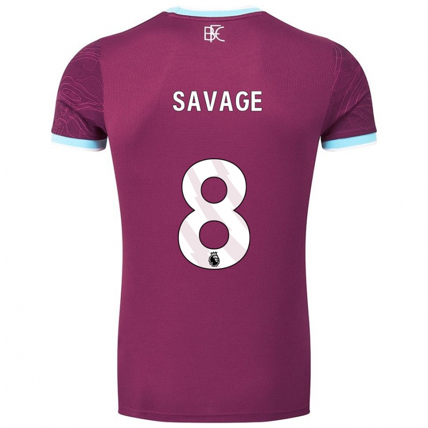 ילדים טרוי סאבאג' #8 בורדו תכלת ג'רזי ביתית 2025/26 חולצה קצרה