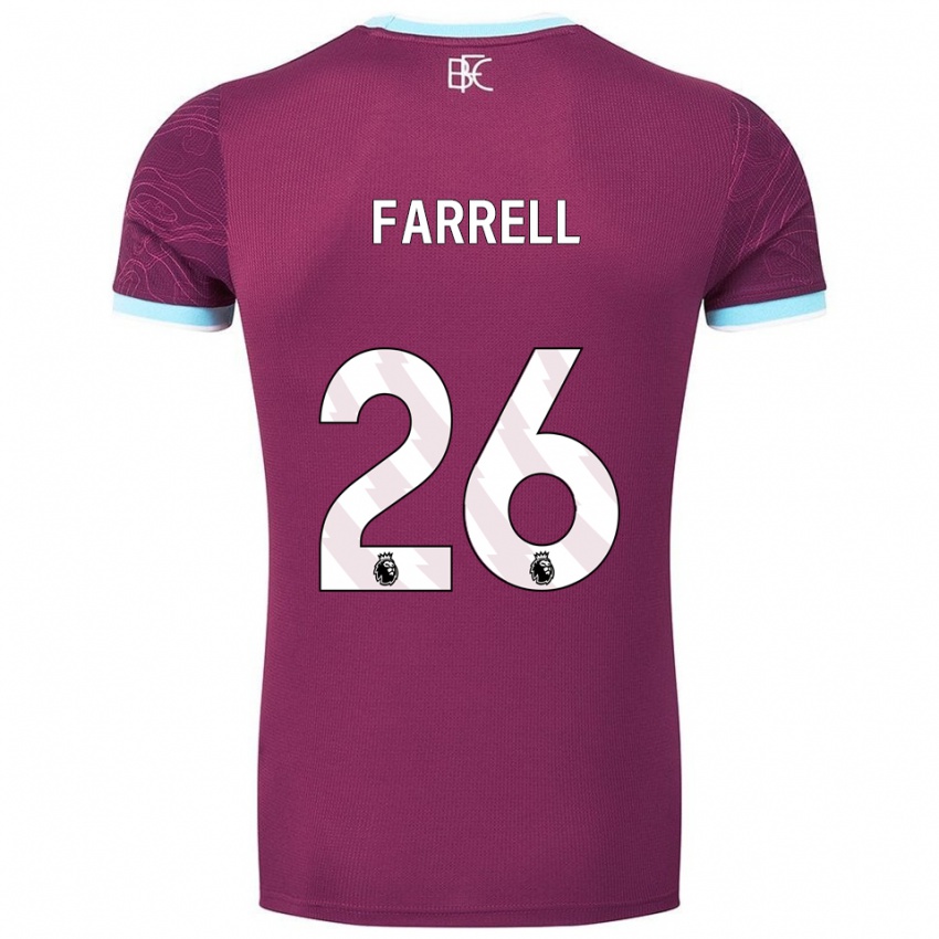 ילדים Lucy Farrell #26 בורדו תכלת ג'רזי ביתית 2025/26 חולצה קצרה