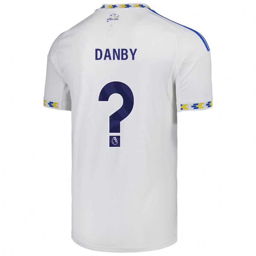 ילדים שרה דנבי #0 לבן כחול ג'רזי ביתית 2025/26 חולצה קצרה