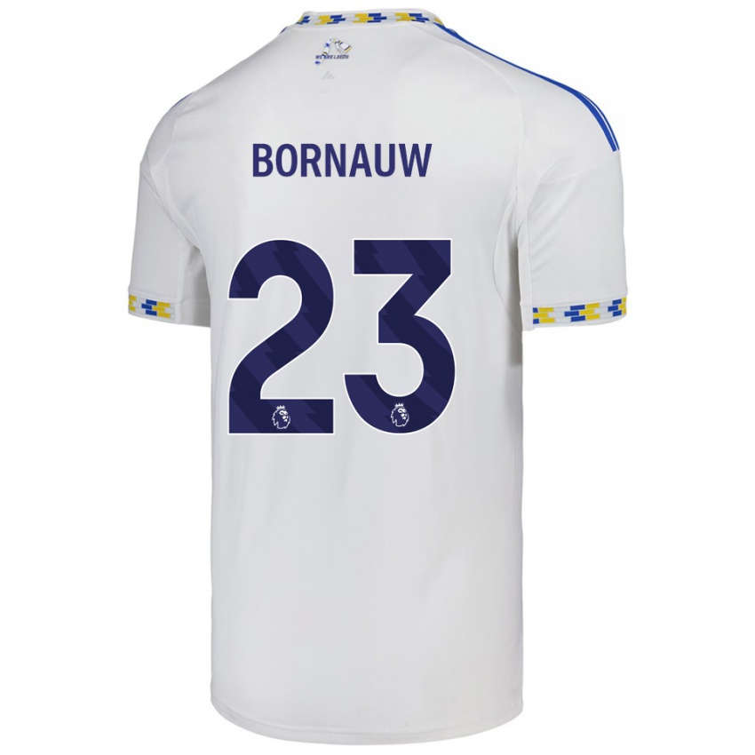 ילדים סבסטיאן בורנאוו #23 לבן כחול ג'רזי ביתית 2025/26 חולצה קצרה