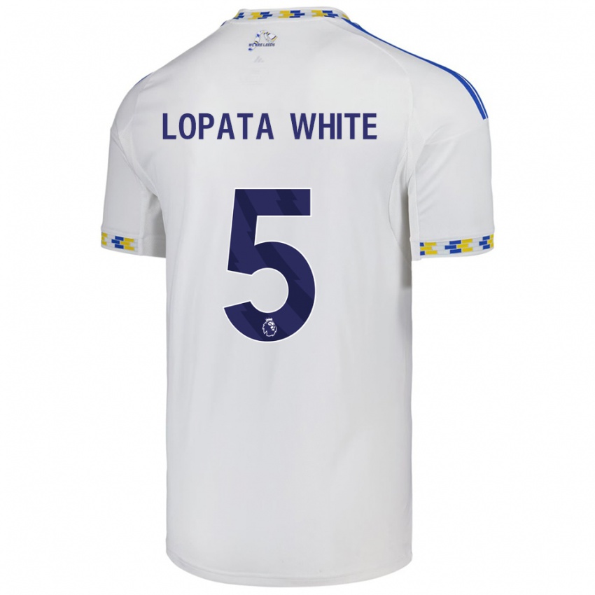 ילדים ראובן לופאטה-ווייט #5 לבן כחול ג'רזי ביתית 2025/26 חולצה קצרה
