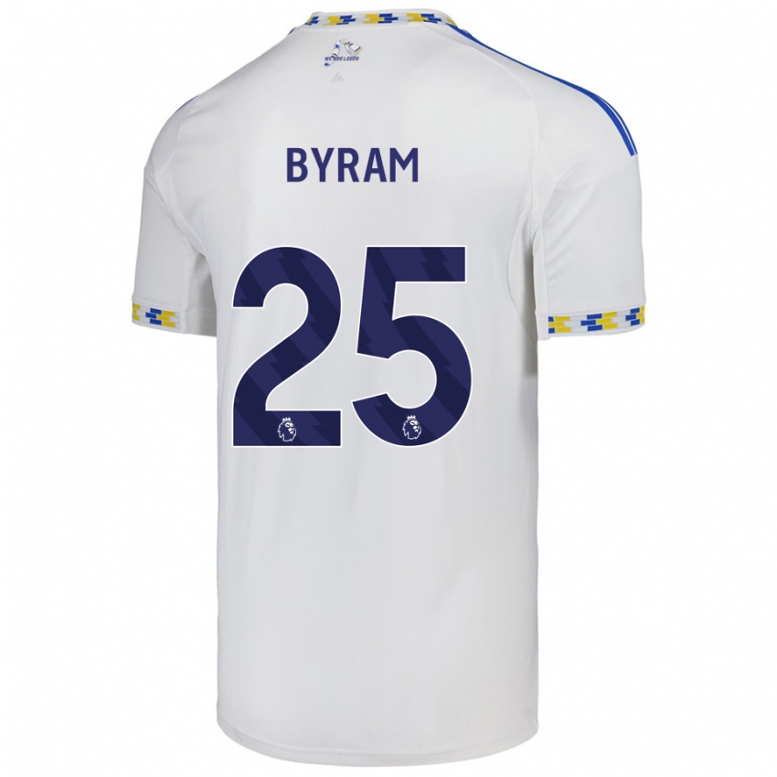 ילדים סם ביראם #25 לבן כחול ג'רזי ביתית 2025/26 חולצה קצרה