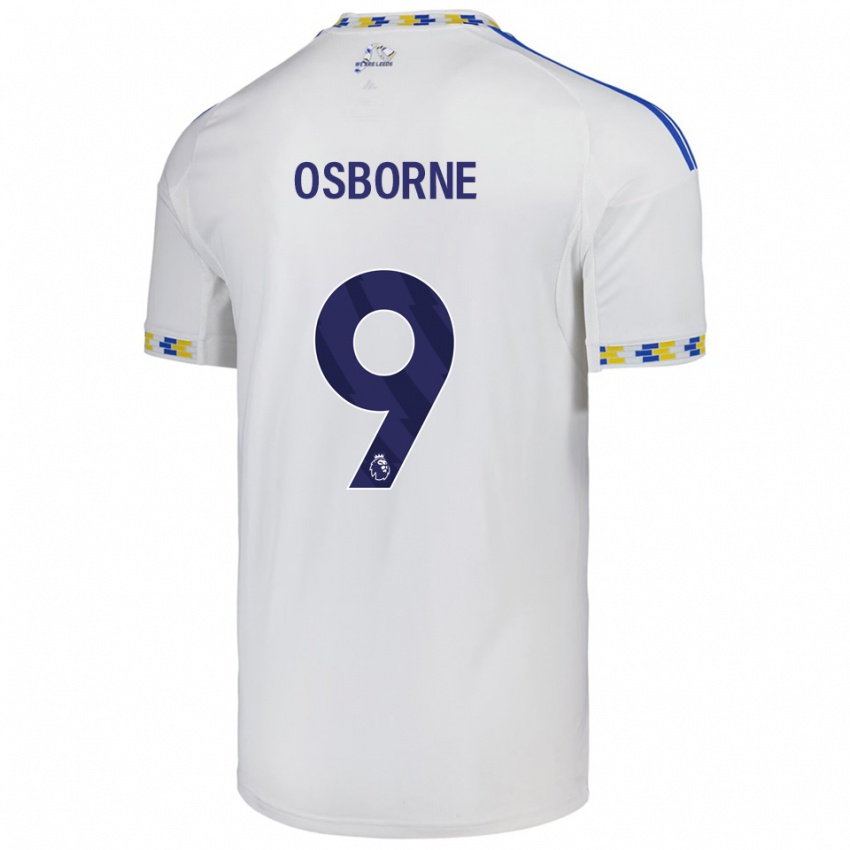 ילדים Jemimah Osborne #9 לבן כחול ג'רזי ביתית 2025/26 חולצה קצרה