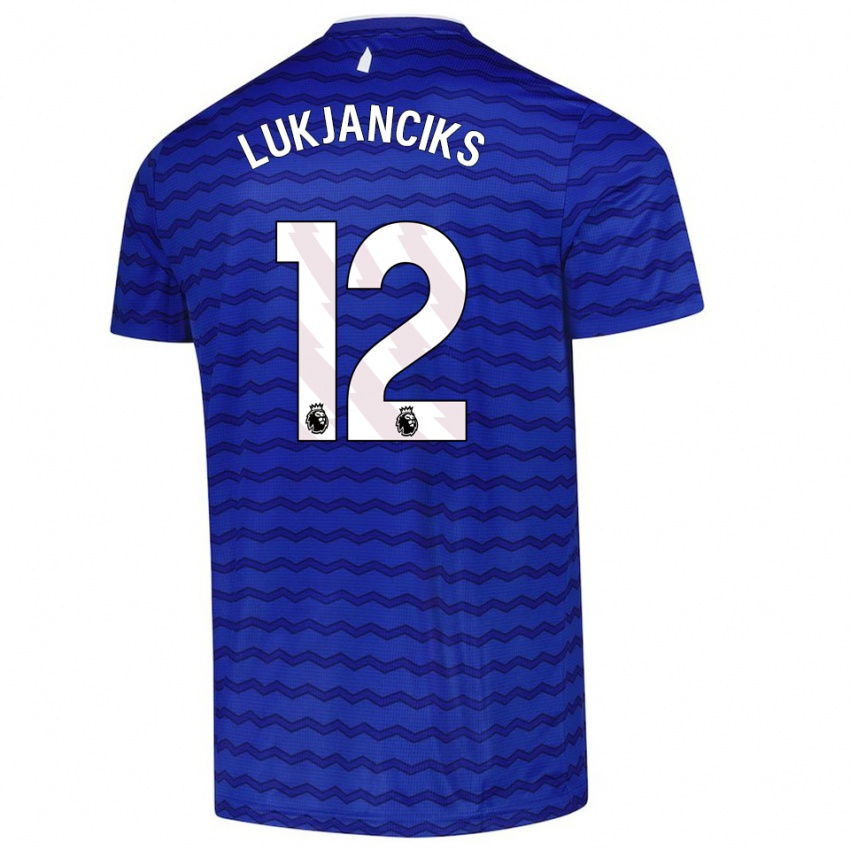 ילדים Douglass Lukjanciks #12 כחול נייבי ג'רזי ביתית 2025/26 חולצה קצרה