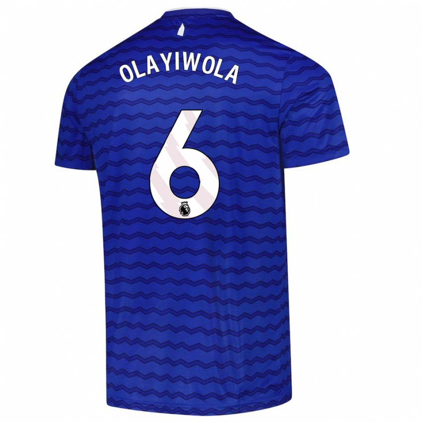 ילדים Malik Olayiwola #6 כחול נייבי ג'רזי ביתית 2025/26 חולצה קצרה