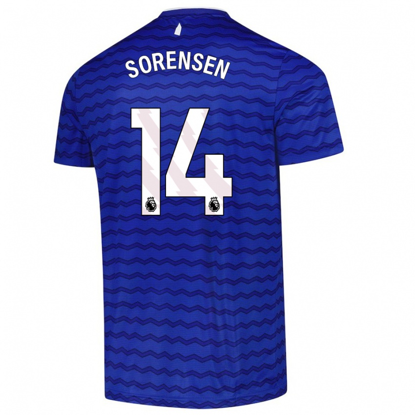 ילדים ניקולין סורנסן #14 כחול נייבי ג'רזי ביתית 2025/26 חולצה קצרה