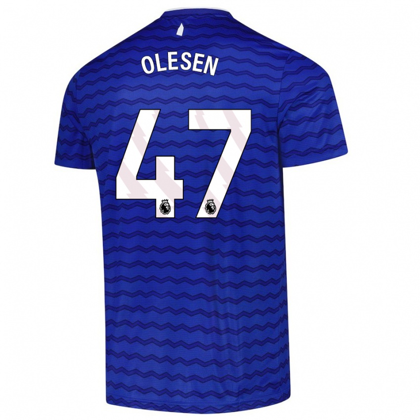 ילדים קרוליין אולסן #47 כחול נייבי ג'רזי ביתית 2025/26 חולצה קצרה