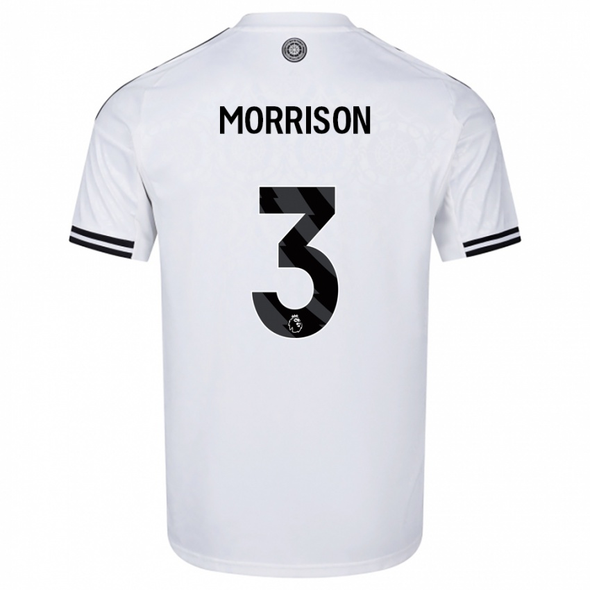 ילדים Kymarley Morrison #3 לבן שחור ג'רזי ביתית 2025/26 חולצה קצרה
