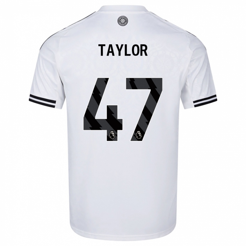 ילדים Bo Taylor #47 לבן שחור ג'רזי ביתית 2025/26 חולצה קצרה