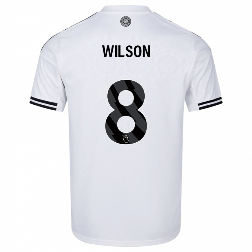 ילדים הארי ווילסון #8 לבן שחור ג'רזי ביתית 2025/26 חולצה קצרה