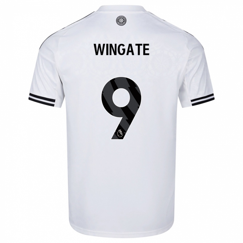 ילדים Tom Wingate #9 לבן שחור ג'רזי ביתית 2025/26 חולצה קצרה