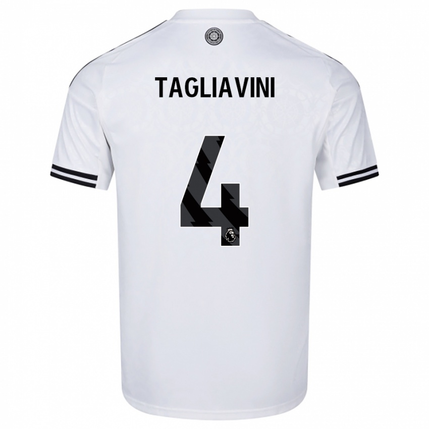 ילדים Ella Tagliavini #4 לבן שחור ג'רזי ביתית 2025/26 חולצה קצרה