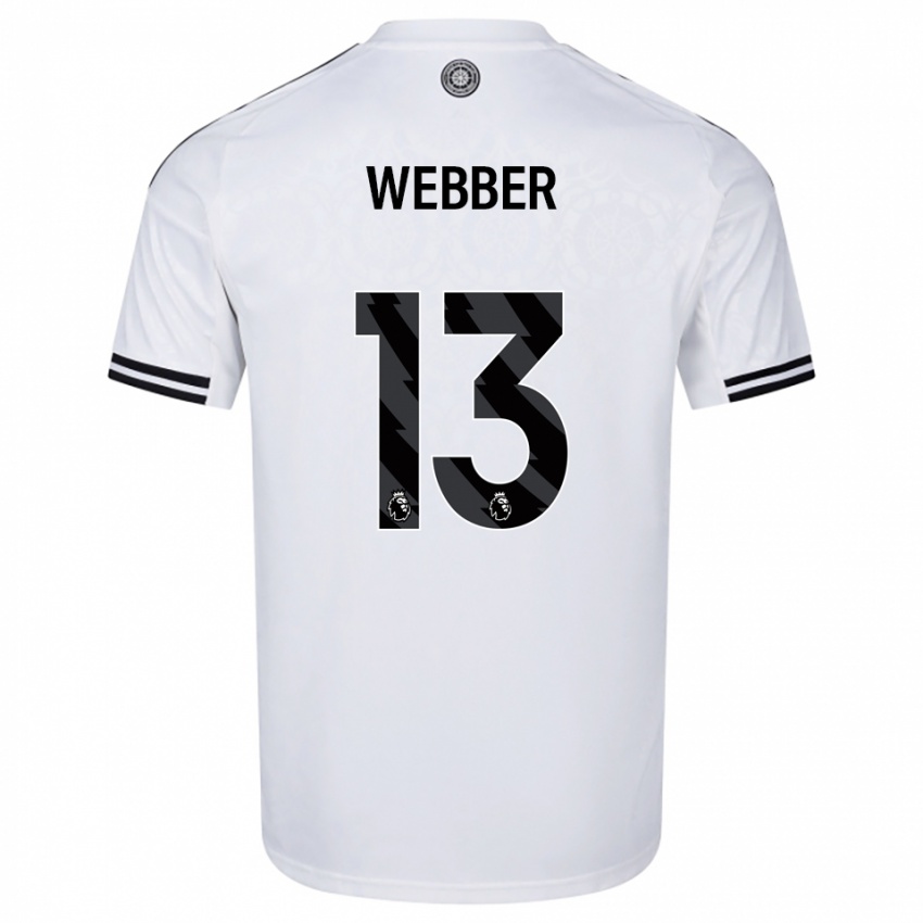 ילדים Amber Webber #13 לבן שחור ג'רזי ביתית 2025/26 חולצה קצרה