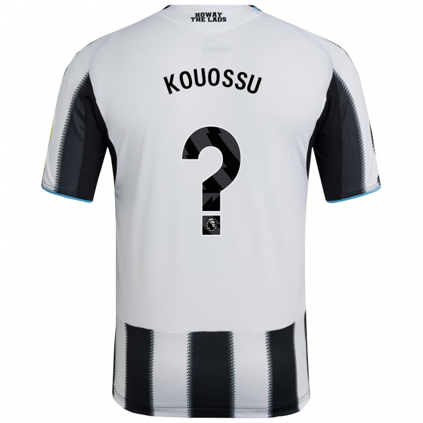 ילדים Jayden Kouossu #0 שחור לבן ג'רזי ביתית 2025/26 חולצה קצרה