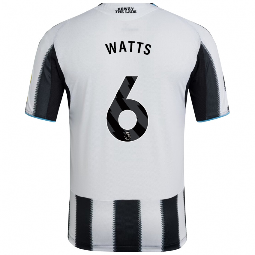 ילדים לוגאן ווטס #6 שחור לבן ג'רזי ביתית 2025/26 חולצה קצרה
