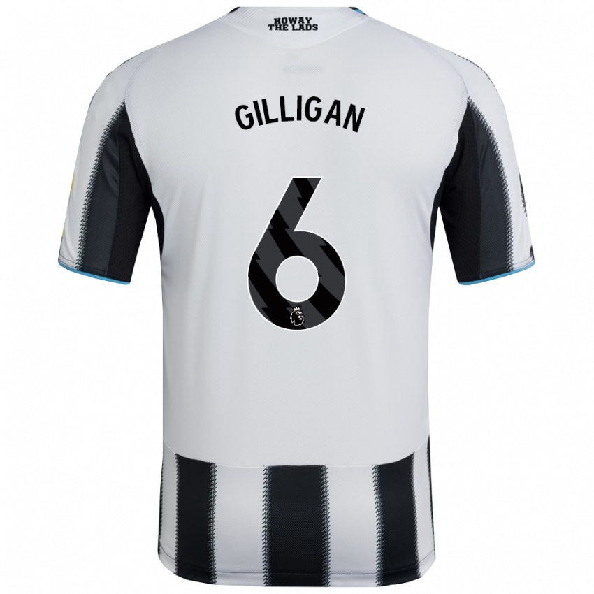 ילדים Luke Gilligan #6 שחור לבן ג'רזי ביתית 2025/26 חולצה קצרה
