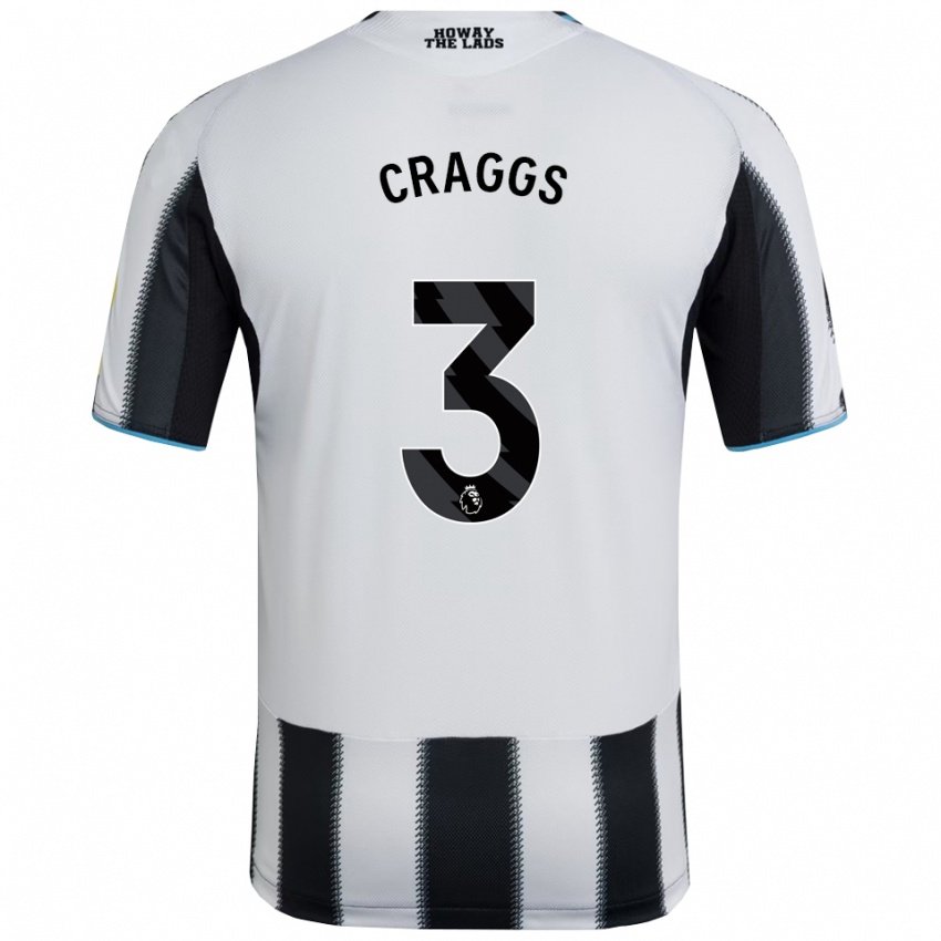 ילדים לוק סטיבן קראגס #3 שחור לבן ג'רזי ביתית 2025/26 חולצה קצרה