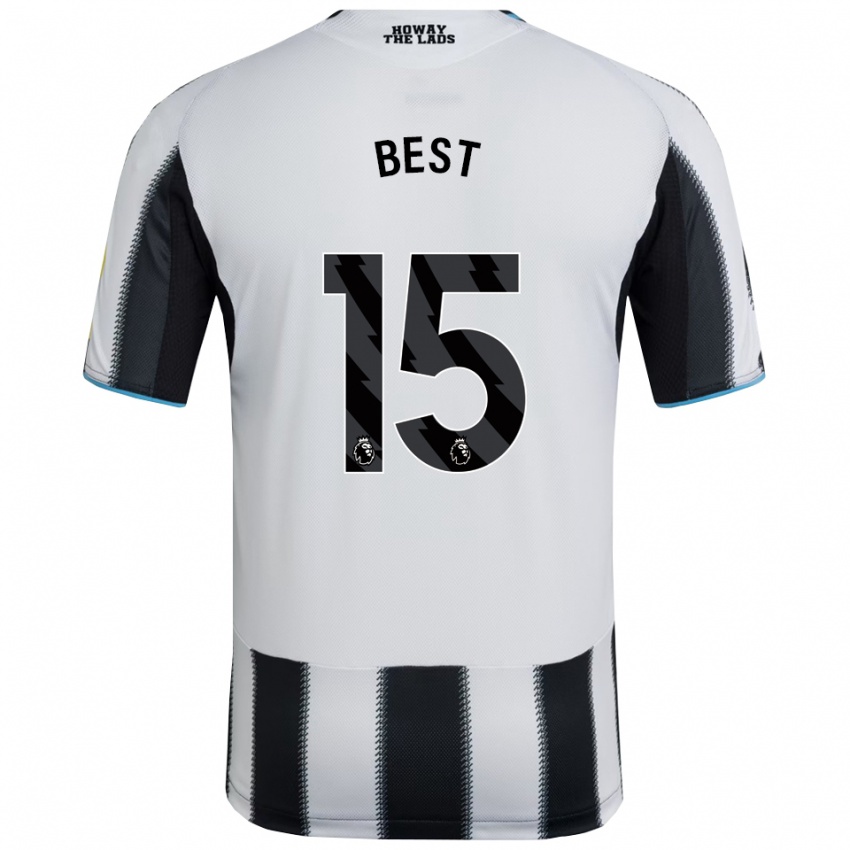 ילדים Oliver Best #15 שחור לבן ג'רזי ביתית 2025/26 חולצה קצרה