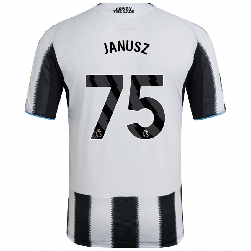 ילדים אדריאן יאנוש #75 שחור לבן ג'רזי ביתית 2025/26 חולצה קצרה