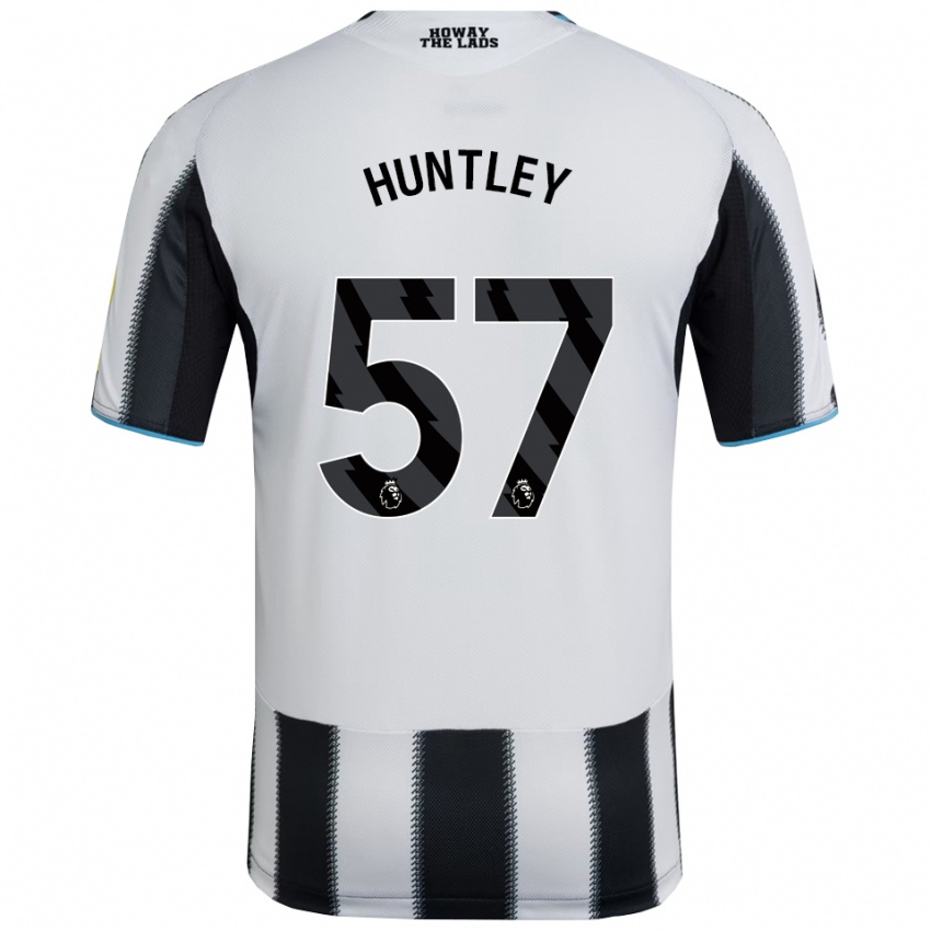 ילדים ג'יימס האנטלי #57 שחור לבן ג'רזי ביתית 2025/26 חולצה קצרה