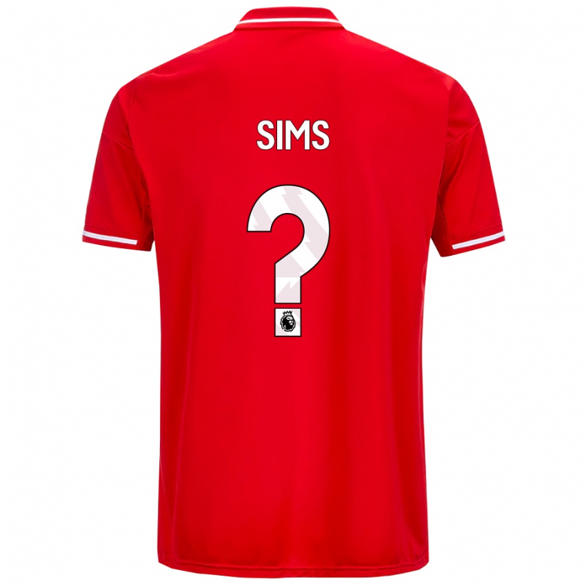 ילדים Amy Sims #0 אדום לבן ג'רזי ביתית 2025/26 חולצה קצרה