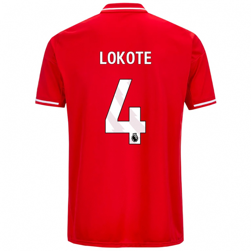 ילדים Eleazar Lokote #4 אדום לבן ג'רזי ביתית 2025/26 חולצה קצרה