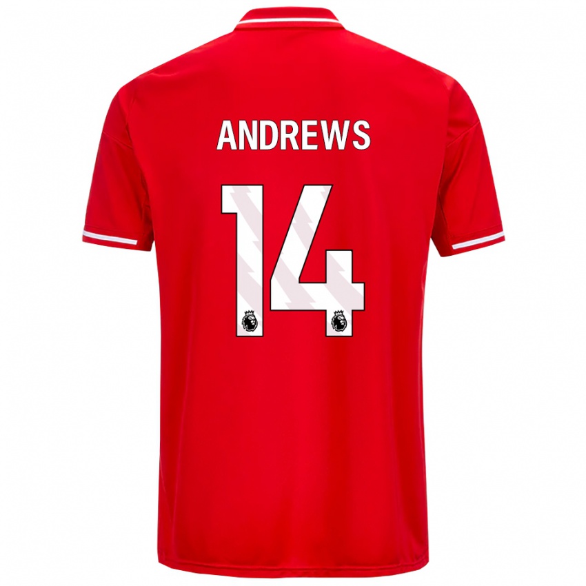 ילדים Harvey Andrews #14 אדום לבן ג'רזי ביתית 2025/26 חולצה קצרה