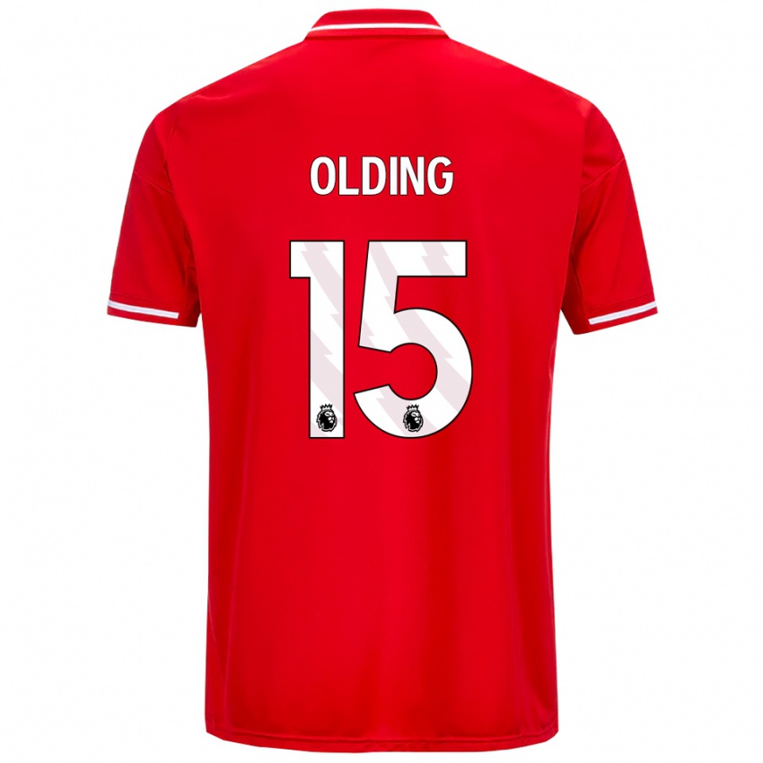 ילדים Hollie Olding #15 אדום לבן ג'רזי ביתית 2025/26 חולצה קצרה