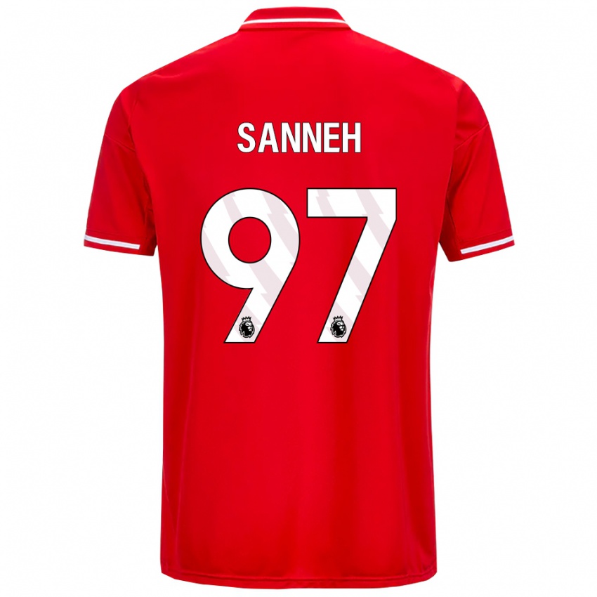 ילדים Buba Sanneh #97 אדום לבן ג'רזי ביתית 2025/26 חולצה קצרה
