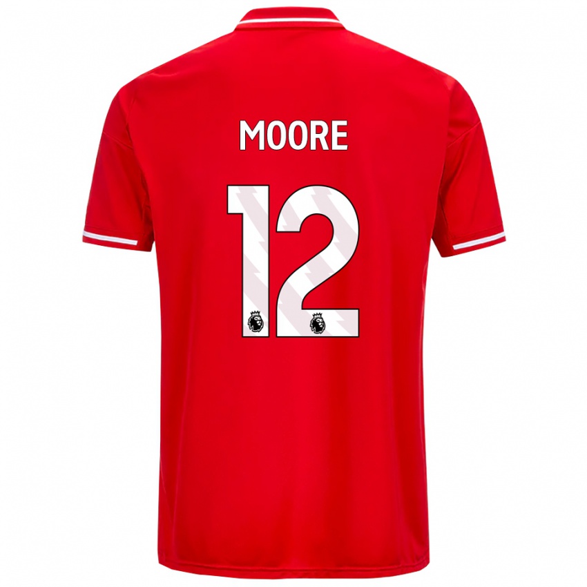 ילדים Daniel Moore #12 אדום לבן ג'רזי ביתית 2025/26 חולצה קצרה