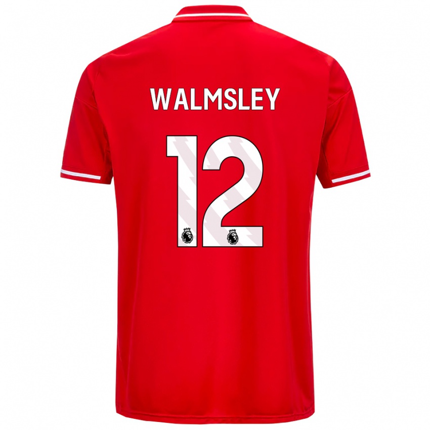 ילדים Joseph Walmsley #12 אדום לבן ג'רזי ביתית 2025/26 חולצה קצרה