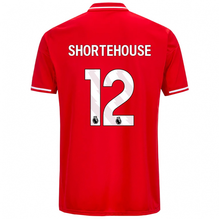ילדים Michael Shortehouse #12 אדום לבן ג'רזי ביתית 2025/26 חולצה קצרה