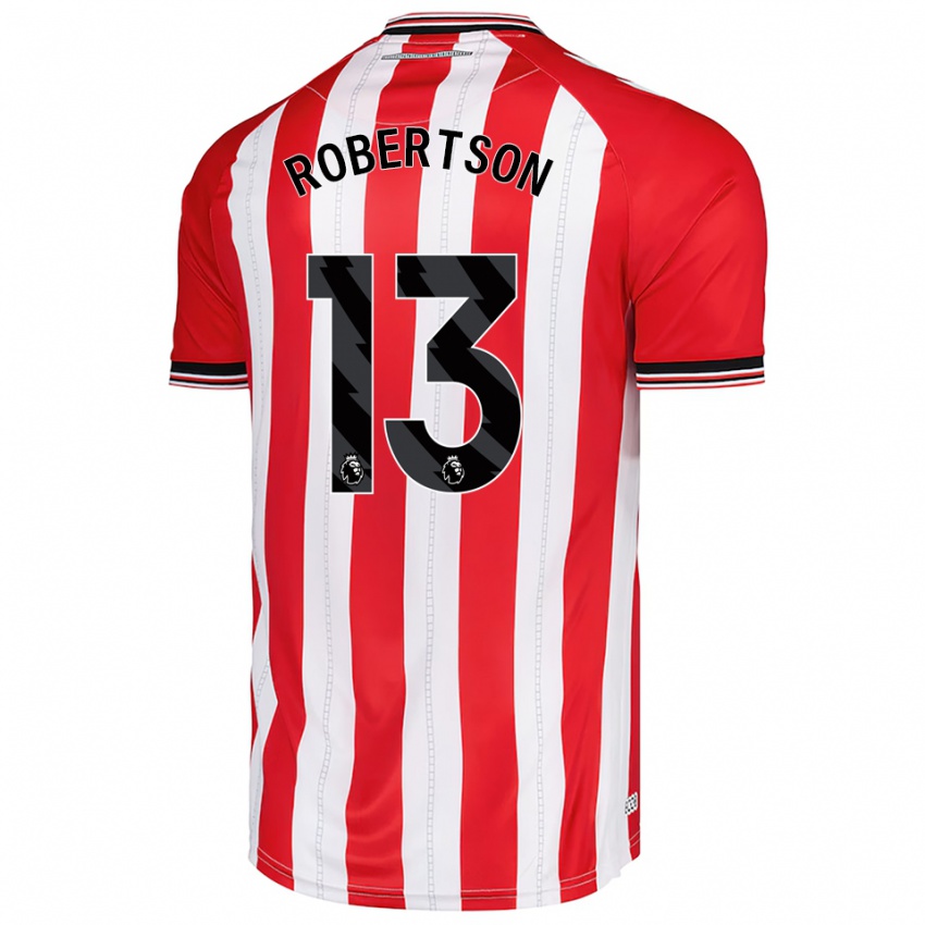 ילדים Finley Robertson #13 אדום לבן ג'רזי ביתית 2025/26 חולצה קצרה