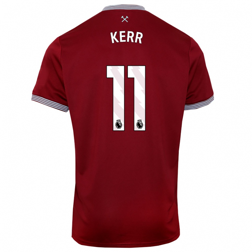 ילדים Joel Kerr #11 בורדו לבן ג'רזי ביתית 2025/26 חולצה קצרה