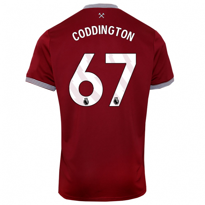 ילדים Remy Coddington #67 בורדו לבן ג'רזי ביתית 2025/26 חולצה קצרה