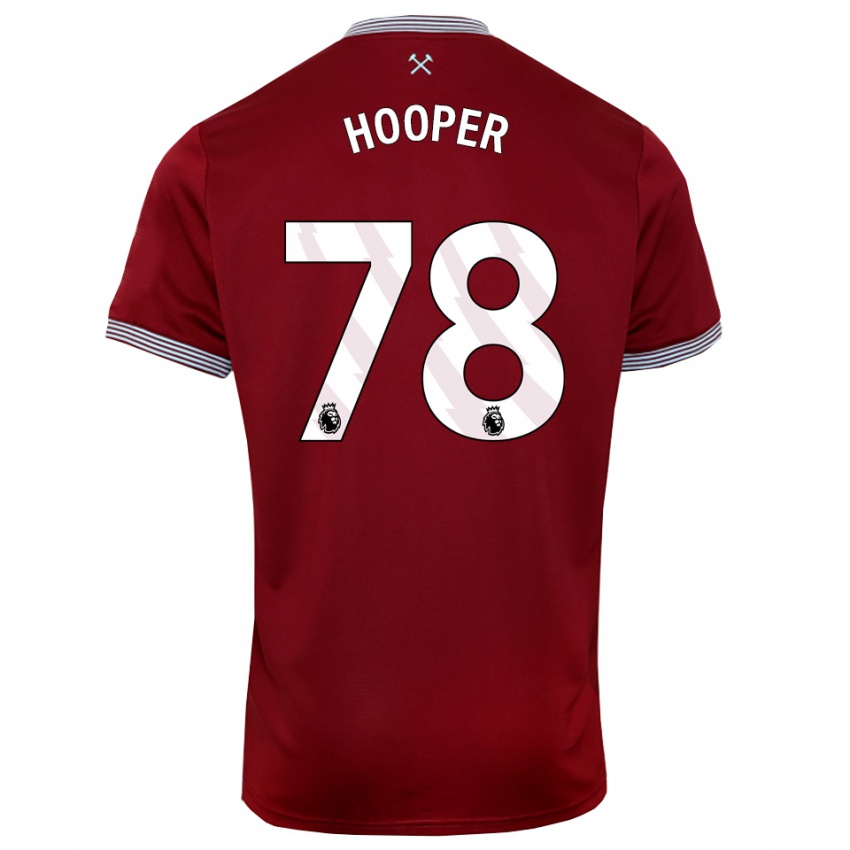 ילדים Finley Hooper #78 בורדו לבן ג'רזי ביתית 2025/26 חולצה קצרה