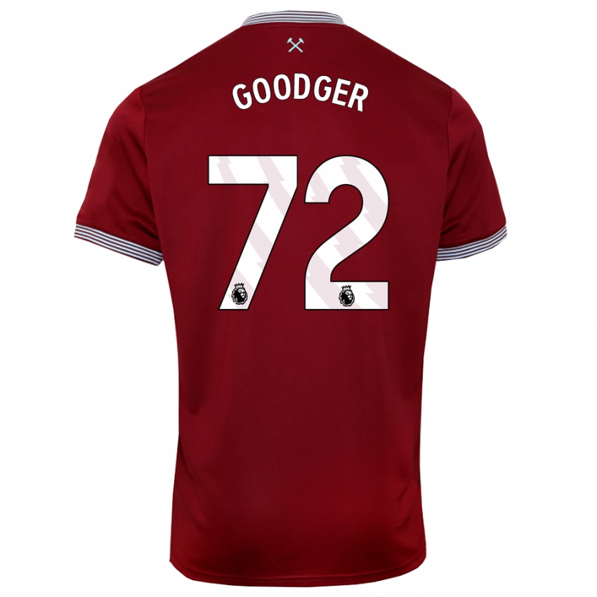 ילדים Tommy Goodger #72 בורדו לבן ג'רזי ביתית 2025/26 חולצה קצרה