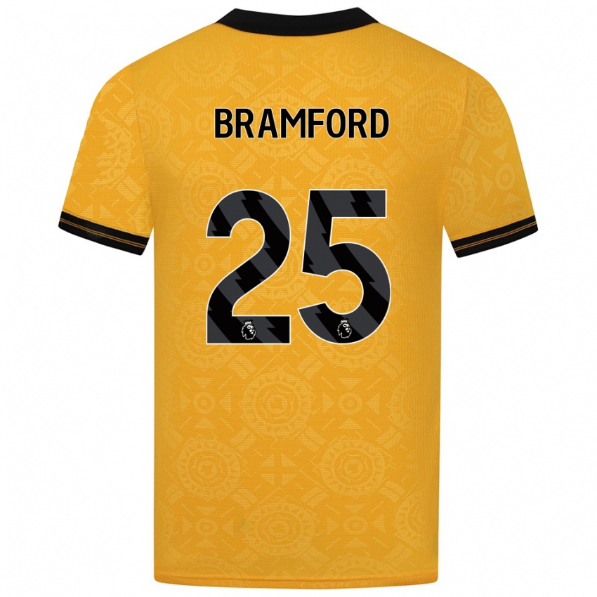 ילדים Sophie Bramford #25 צהוב שחור ג'רזי ביתית 2025/26 חולצה קצרה