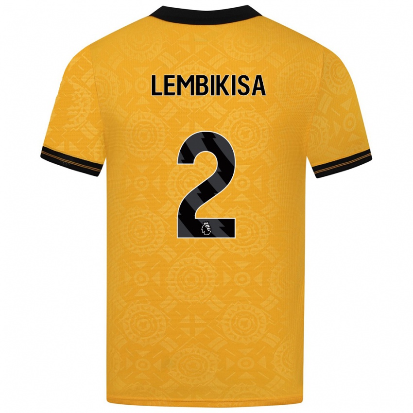 ילדים Dexter Lembikisa #2 צהוב שחור ג'רזי ביתית 2025/26 חולצה קצרה