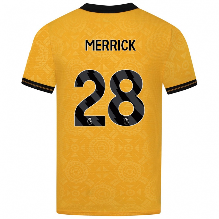 ילדים Beth Merrick #28 צהוב שחור ג'רזי ביתית 2025/26 חולצה קצרה