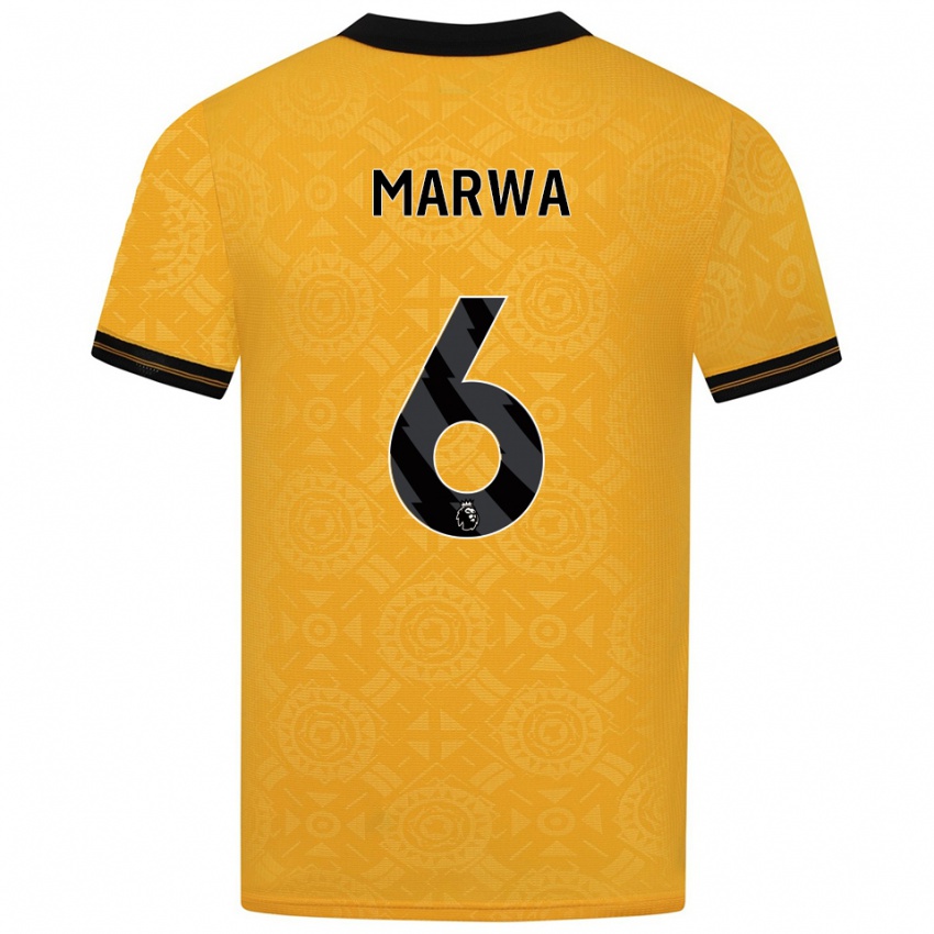 ילדים Bjørn Marwa #6 צהוב שחור ג'רזי ביתית 2025/26 חולצה קצרה